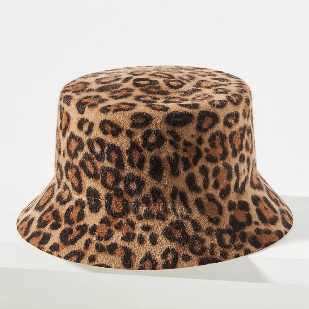 Anthropologie Wyeth Cheetah Felt Bucket Hat - Picture 3 of 4